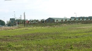 An artists impression of how Countrystyles proposed MRF and AD development will fit into the Sellindge landscape